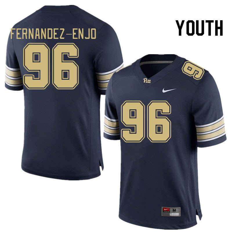 Youth #96 Franco Fernandez-Enjo Pitt Panthers College Football Jerseys Stitched Sale-Navy